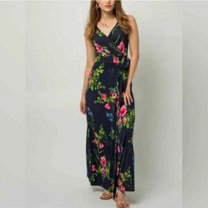 Le Lis Ranada Floral Navy Maxi Dress